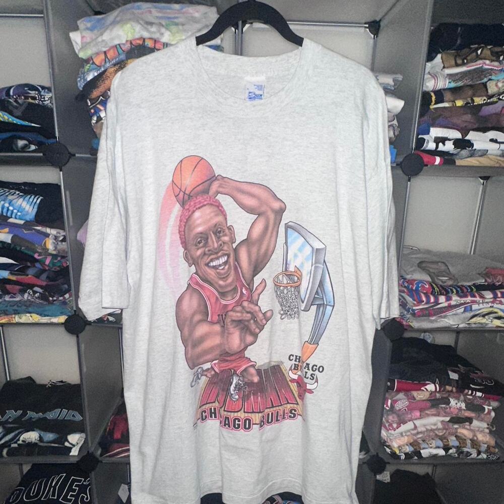 1995 Chicago Bulls Dennis Rodman Caricature Salem - XL 24x34